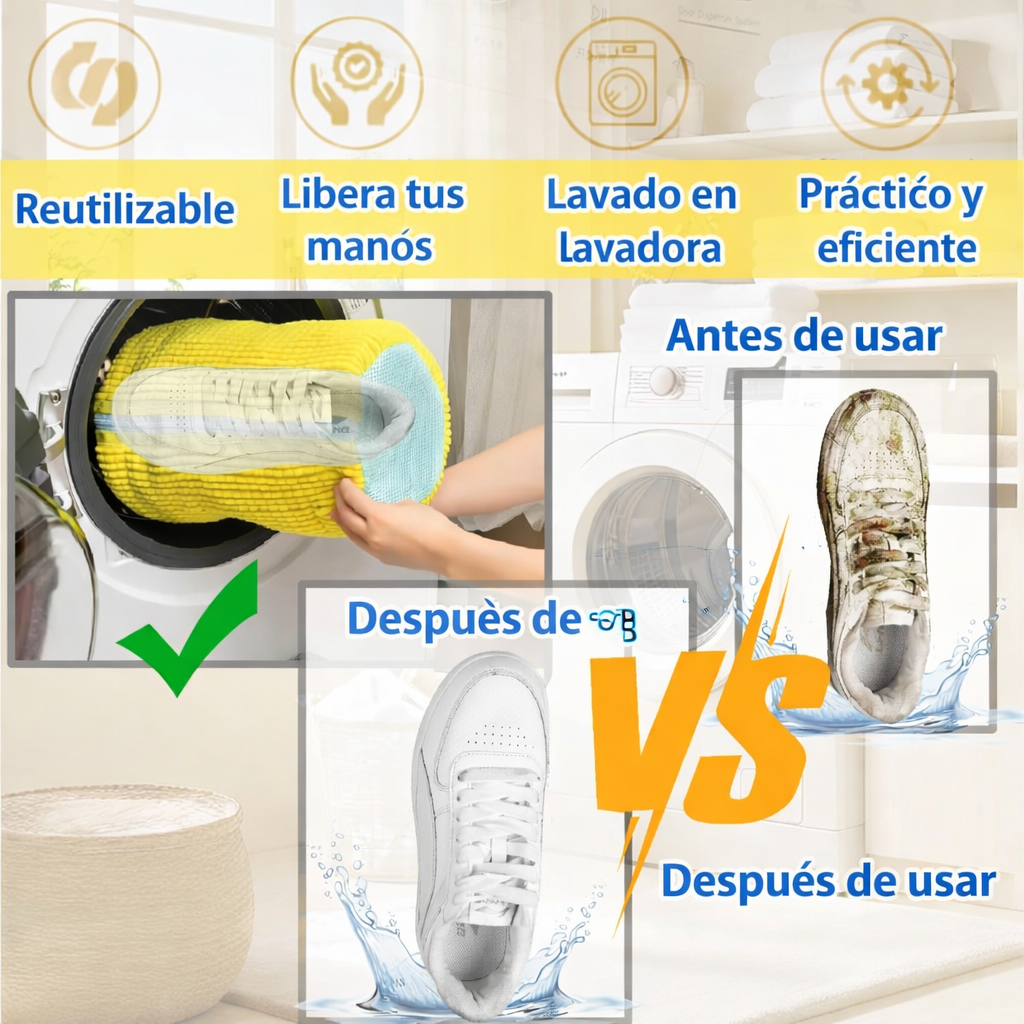 Bolsa para lavadora de zapatos 2x1