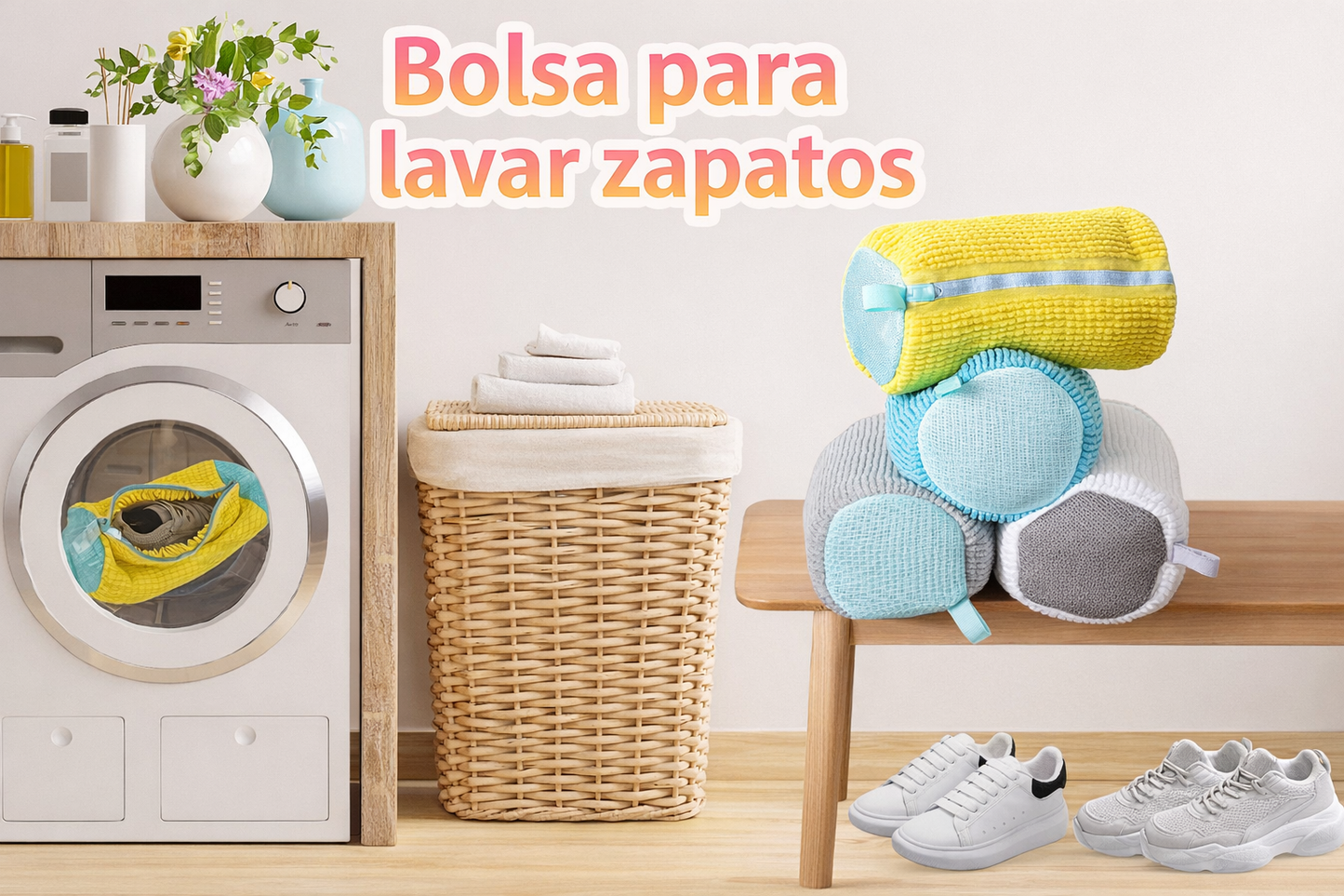 Bolsa para lavadora de zapatos 2x1