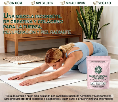 Stick de Creatina y Colágeno-5g de Monohidrato de Creatina Creapure + 1g de Colágeno MoriKol - Apoya la Fuerza, la Recuperación y la Salud de la Piel (30 sobres)